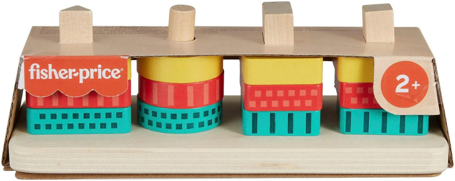 Formen-Stapel- & Sortierspielzeug aus Holz – 13-teilig
